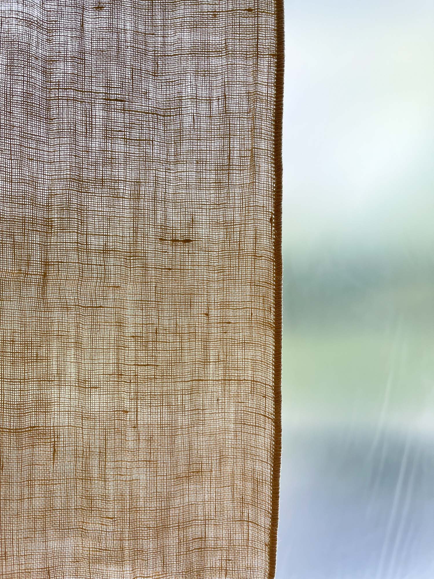 Linnen Mousseline Gordijn in Licht Camel, 1 stuk