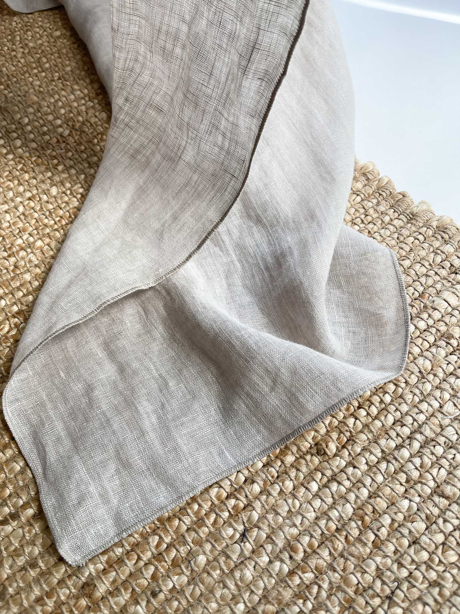 Linnen Mousseline Gordijn in Beige, 1 stuk