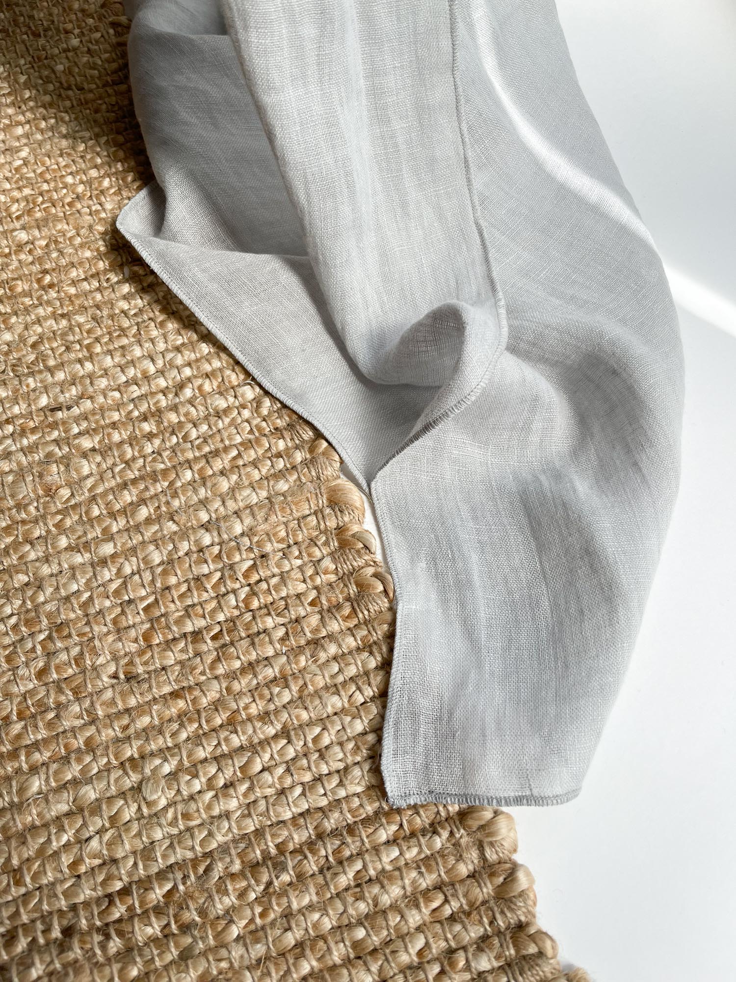 Linnen Mousseline Gordijn in Lichtgrijs, 1 stuk