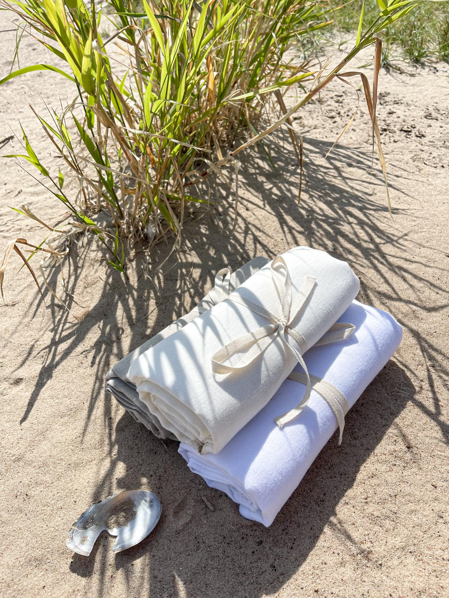 Gebroken Wit Linnen Strandlaken