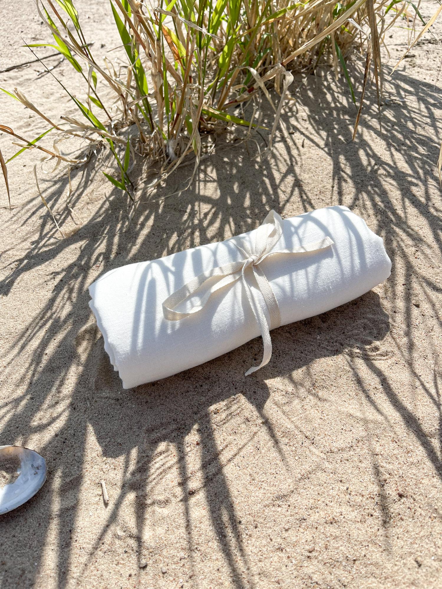 Gebroken Wit Linnen Strandlaken