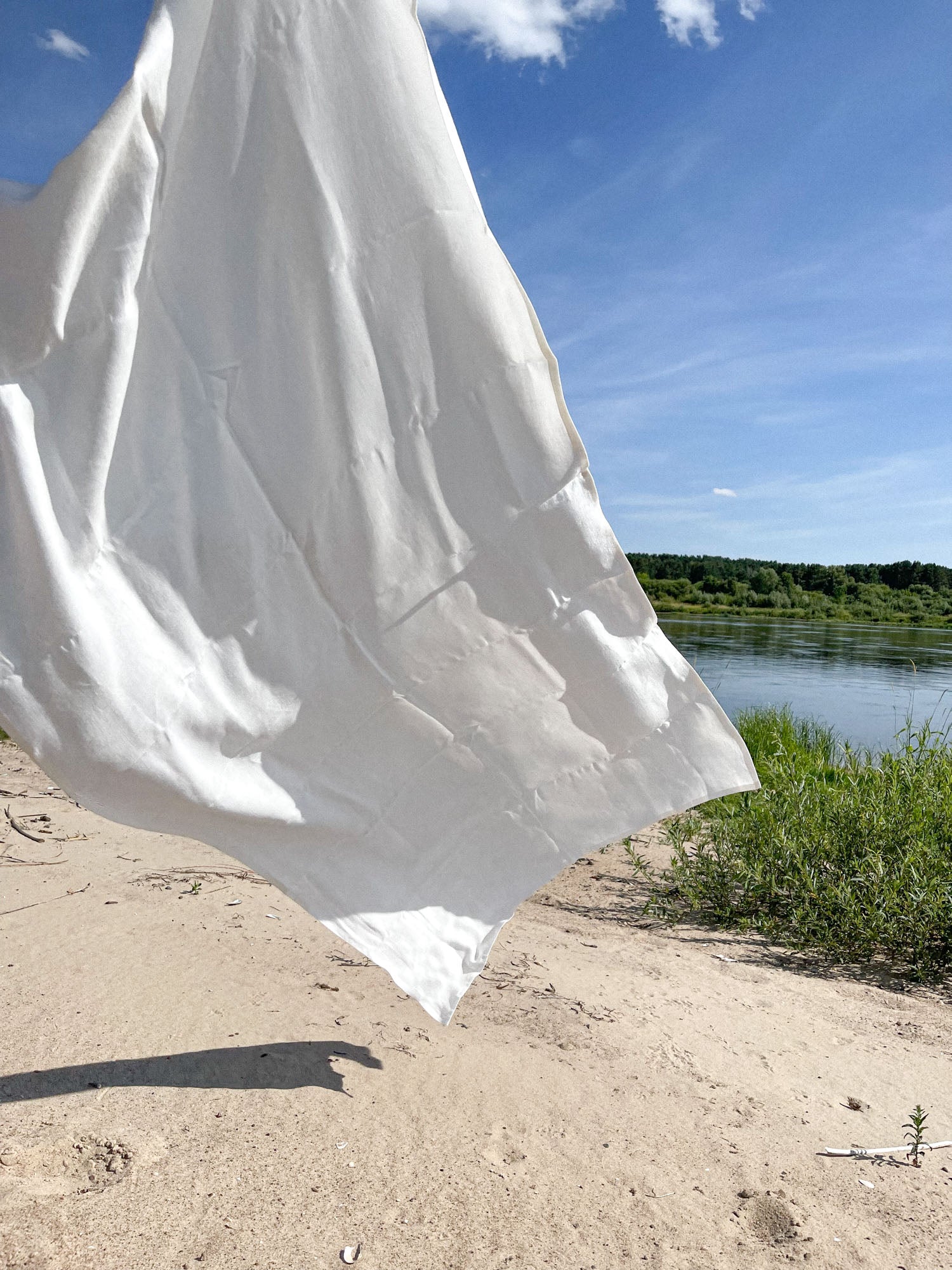 Gebroken Wit Linnen Strandlaken