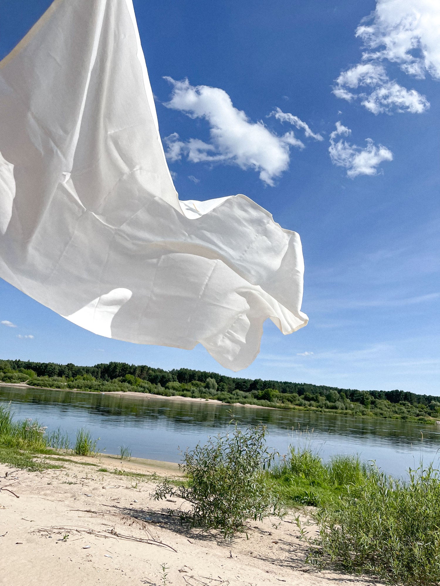 Gebroken Wit Linnen Strandlaken