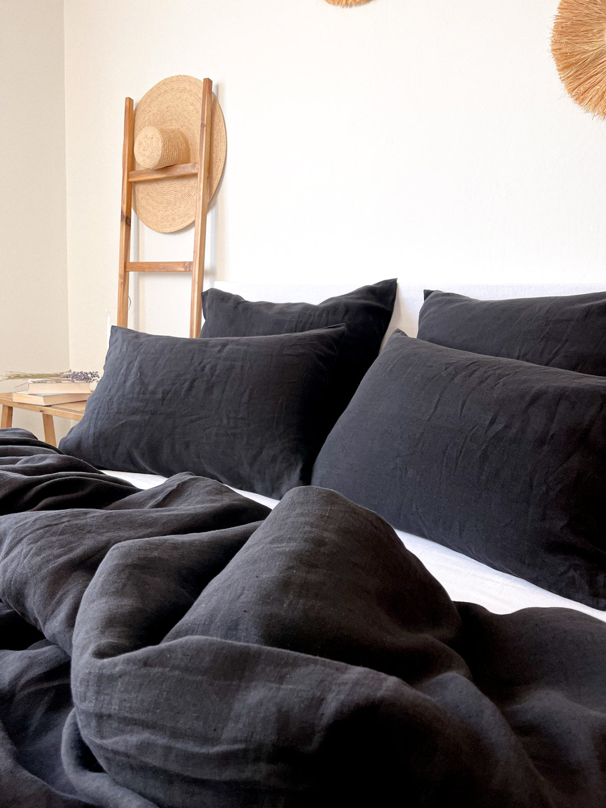 Housse de couette en lin - noir - Linen Notes