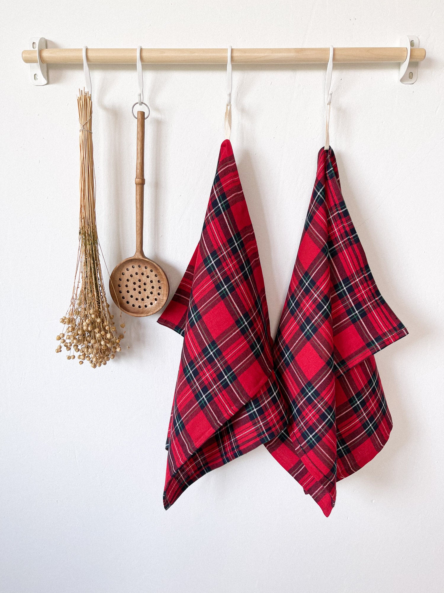 Geschirrtuch aus Leinen - Rot Tartan - Linen Notes