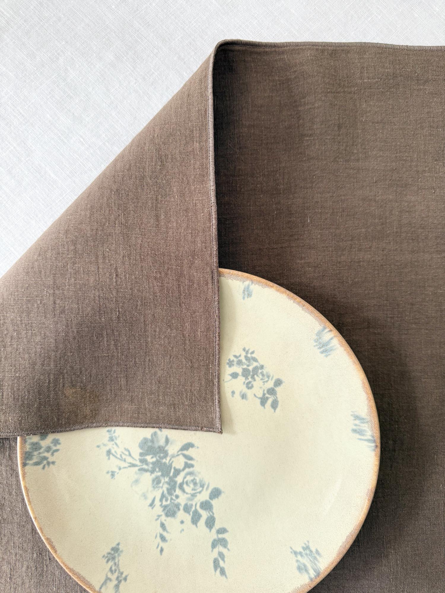 Bruin Linnen Placemat met Bies