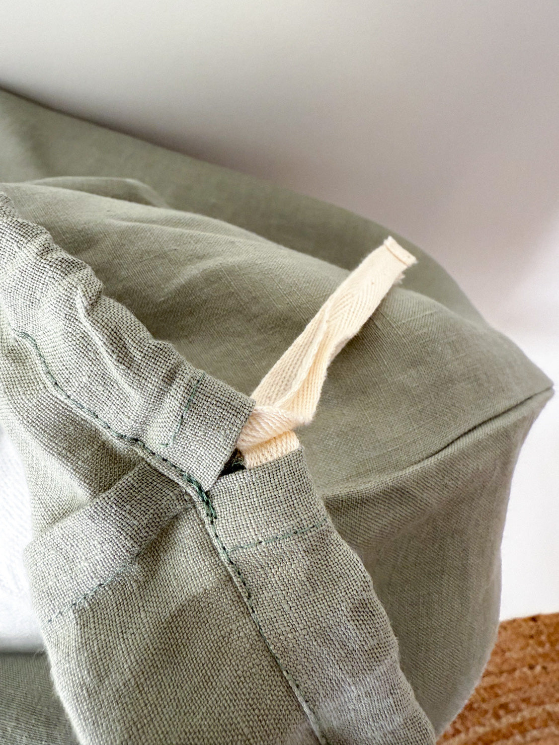 Saliegroen Linnen Waszak met Trekkoord