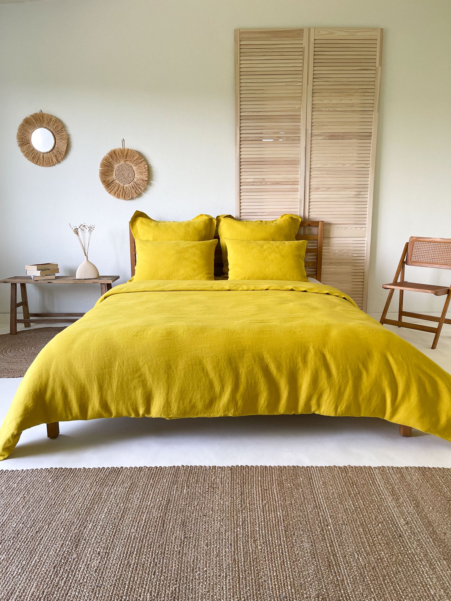 Housse de couette en lin - jaune chartreuse - Linen Notes