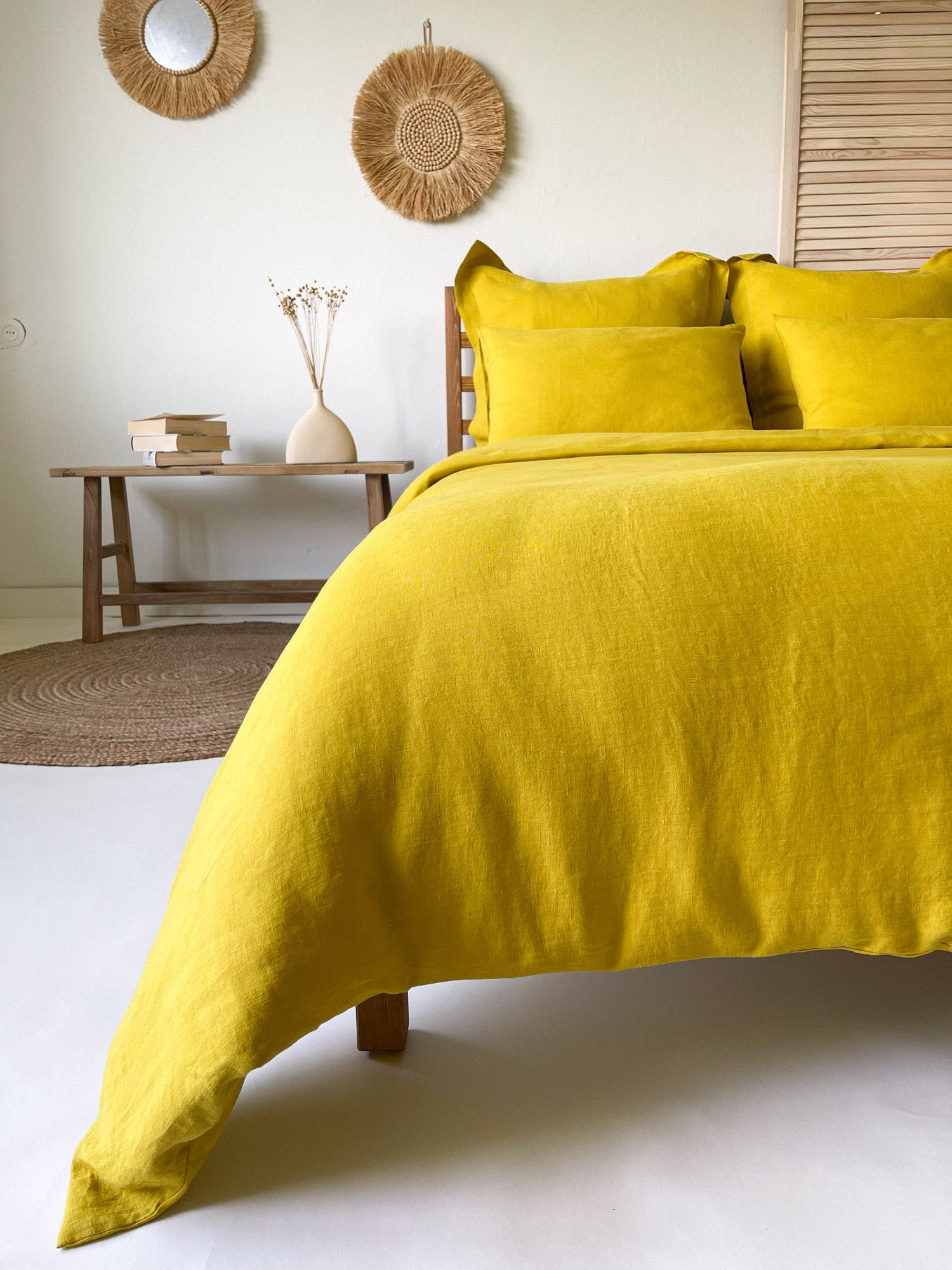 Housse de couette en lin - jaune chartreuse - Linen Notes