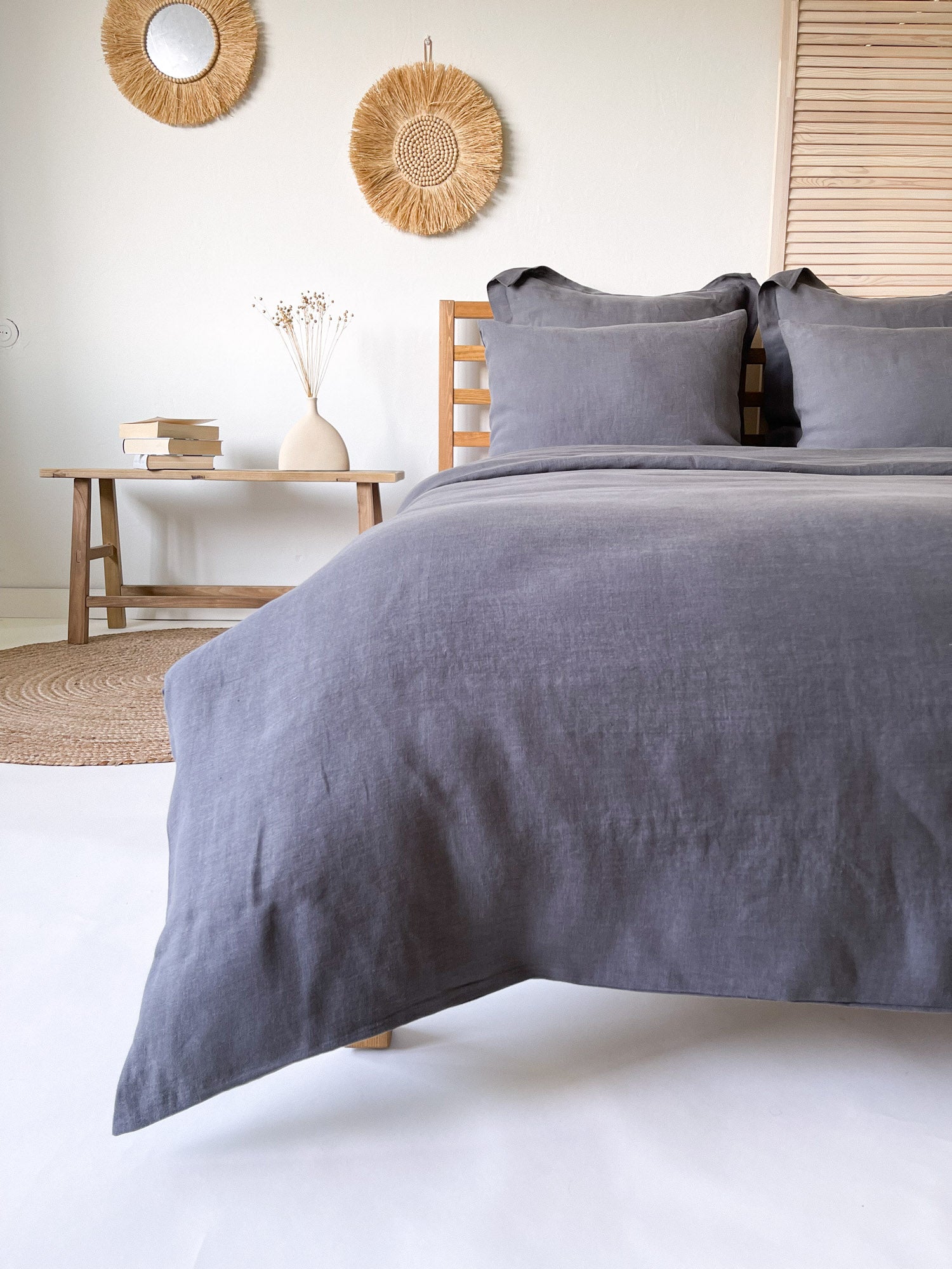 Housse de couette en lin - gris foncé - Linen Notes